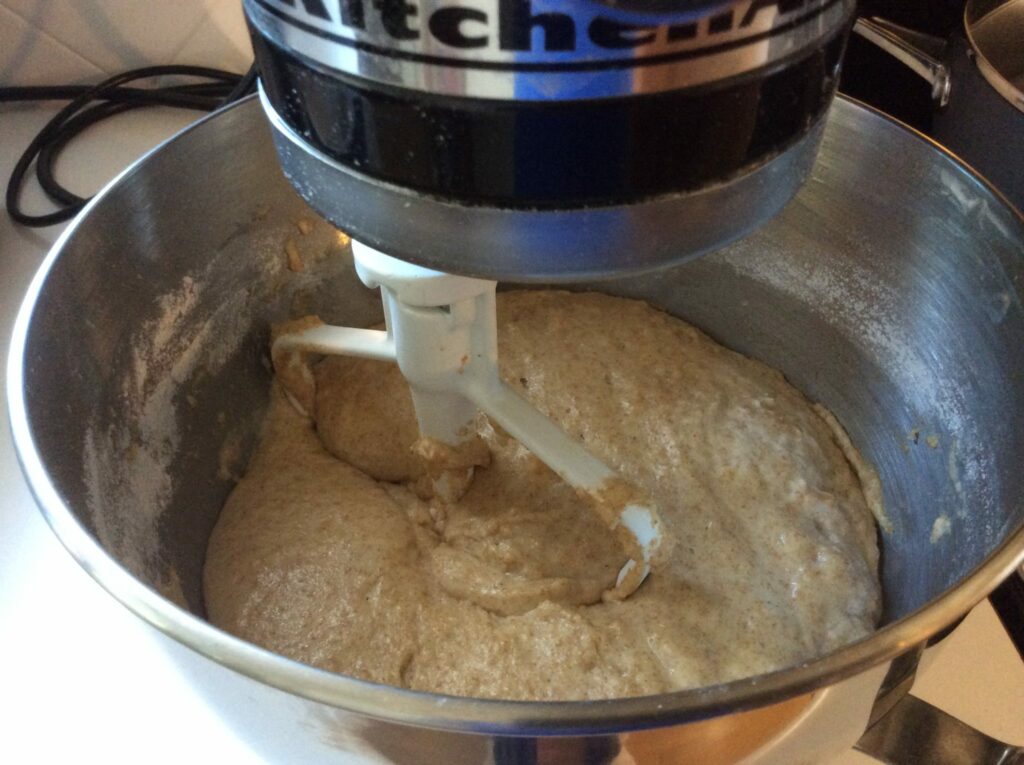 Bread dough ready for the sponge stage
