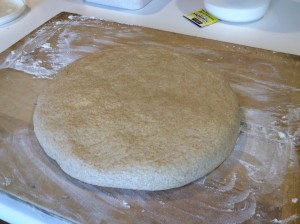 Bierock dough ready to be cut