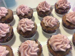Raspberry Velvet Cupcakes with Icing