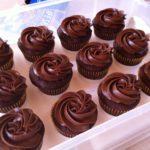 Rich Moist Chocolate Cupcakes in a cupcake carrier