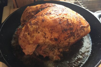 Roasted Turkey Breast Three Ways in cast iron skillet