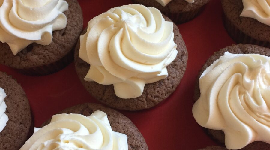 Double Chocolate Cupcakes with White Chocolate Buttercream