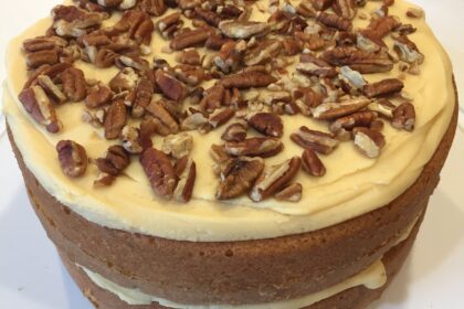 White Chocolate Cake with Brownstone Front Icing