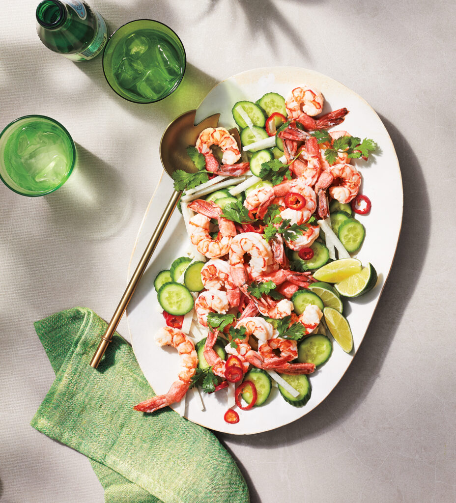 Coconut Marinated Shrimp with Lime and Jicama