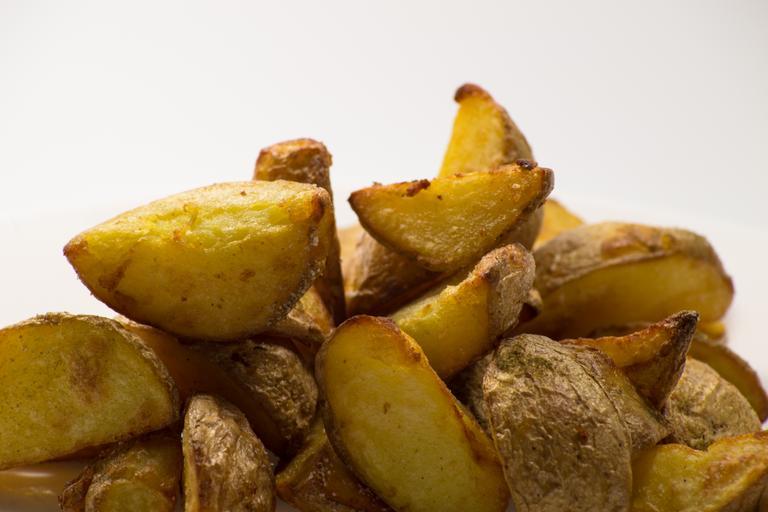 air fryer roasted potatoes in a pile.