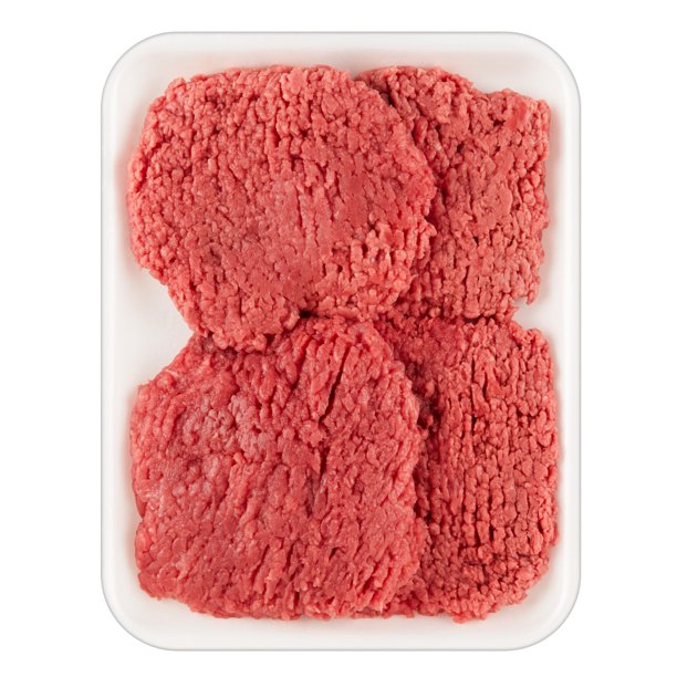 Raw Cube Steak in Packaging