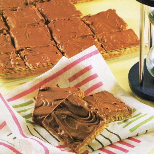 Chocolate Oat Squares in Baking Dish