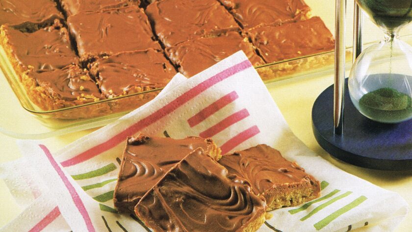 Chocolate Oat Squares in Baking Dish