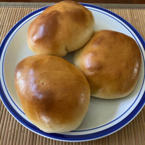 Kansas Bierocks Recipe 3 bierocks on a plate