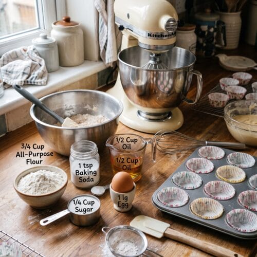 Cake mix extender ingredients sitting on a kitchen counter