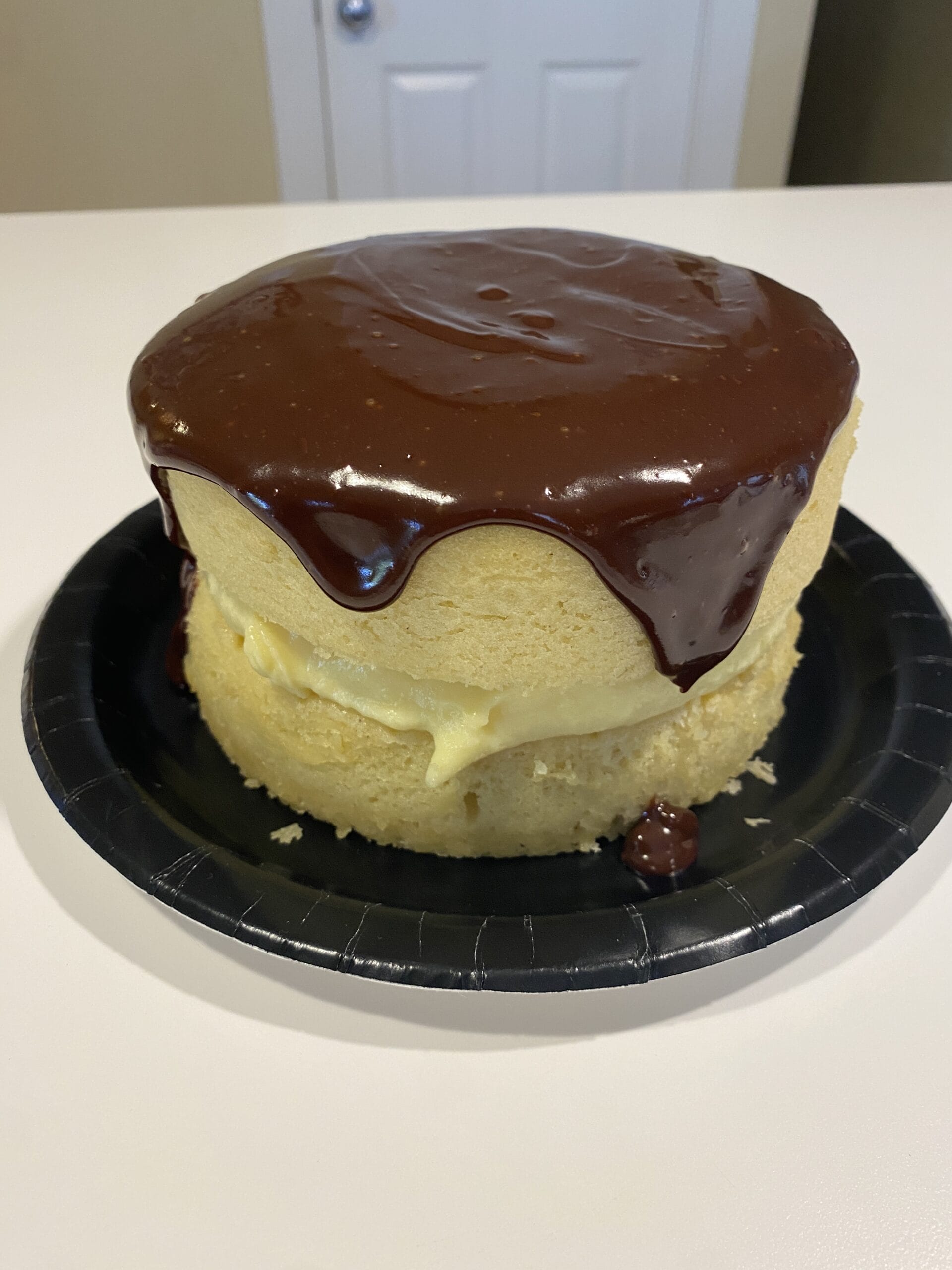 Boston Cream Pie for Two Boston Cream Pie made with hot milk cake