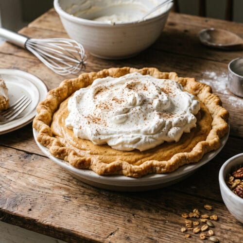 Pumpkin Mousse Pie in a country setting